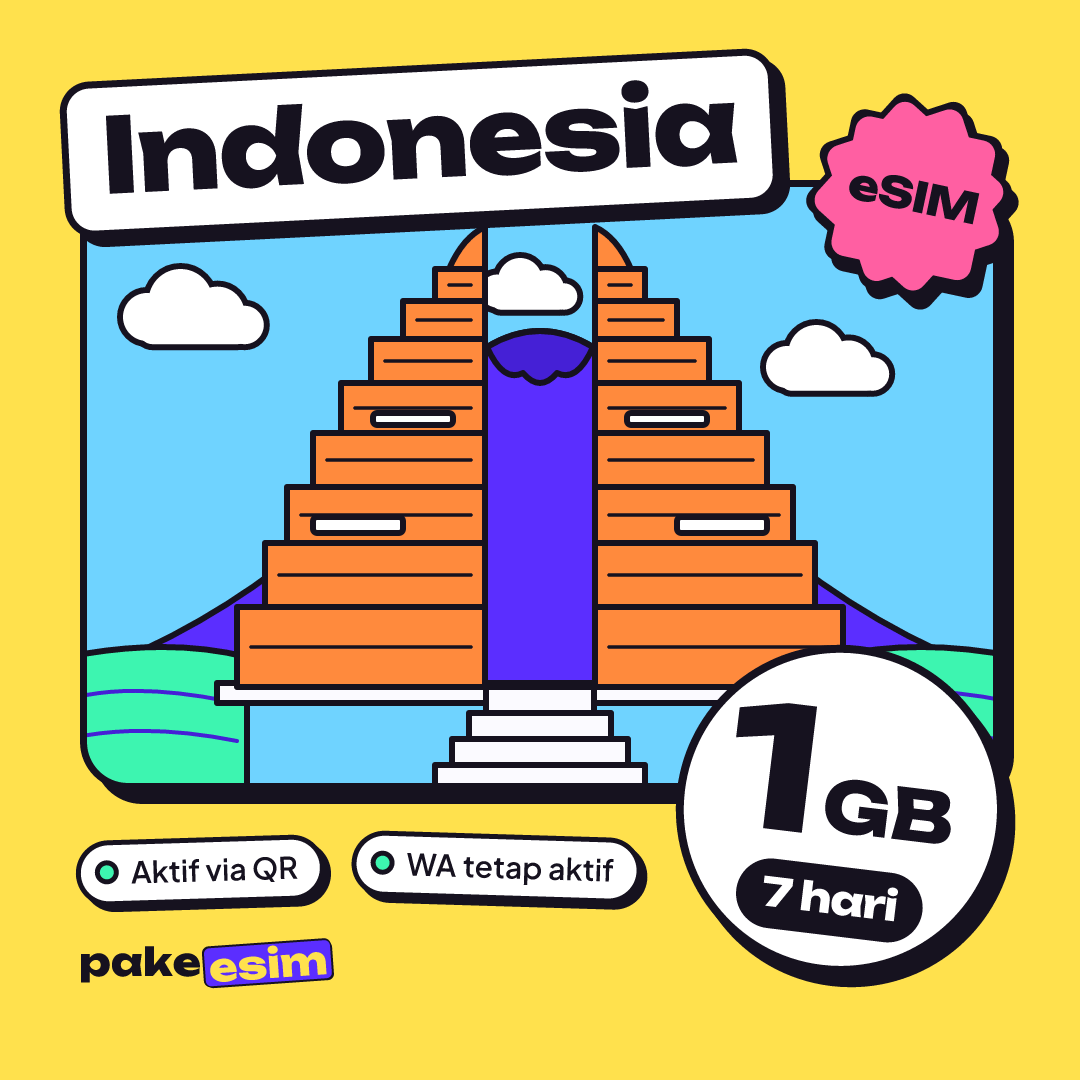 eSIM Indonesia 1 GB plan for 7 days from pakeesim